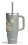 Hydro Flask 24 Oz Travel Tumbler with Handle Lid and Straw Insulated Stainless Steel in 24 Oz Botanical Bliss Green