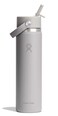 Hydro Flask Water Bottle Insulated Stainless Steel Wide Mouth Flex Straw Lid Non Spill Leakproof and Refillable in 24 Oz Tonal Birch