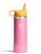 Hydro Flask Kids Water Bottle for School Stainless Steel and Insulated with Straw Cap 18 Oz in Dahlia