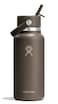 Hydro Flask Water Bottle Insulated Stainless Steel Wide Mouth Flex Straw Lid Non Spill Leakproof and Refillable in 32 Oz Sandpiper