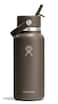 Hydro Flask Water Bottle Insulated Stainless Steel Wide Mouth Flex Straw Lid Non Spill Leakproof and Refillable in 32 Oz Sandpiper