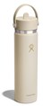 Hydro Flask Water Bottle Insulated Stainless Steel Wide Mouth Flex Straw Lid Non Spill Leakproof and Refillable in 24 Oz Coconut Cream