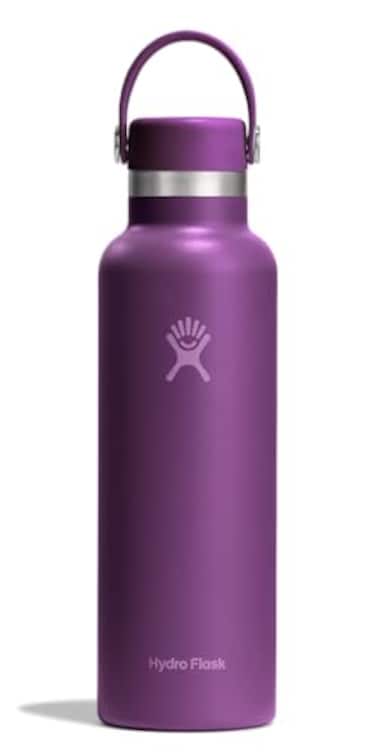 Hydro Flask Water Bottle Insulated Stainless Steel Non Spill Leakproof in 21 Oz Beachplum Purple
