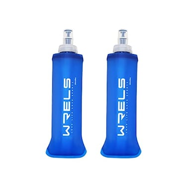 WRELS TPU Soft Flask Lightweight Portable Reusable Water BottleBPA Free Collapsible Flask for Hydration Pack in Running Hiking Cycling and Marathon250ml2 Packs