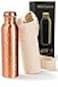 BOLDDIVINE Bold Divine Premium 32oz Pure Copper Hammered Water Bottle for Drinking Ayurvedic Health Benefits Handcrafted Copper Water Vessel LeakProof Design RustFree Bonus Canvas Carry Bag