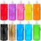 Erinnmy 10 Pcs Collapsible Foldable Water Bottle 480ml Leak Proof with Carabiner BPA Free Reusable Drinking Bags for Travel Gym Camping Hiking
