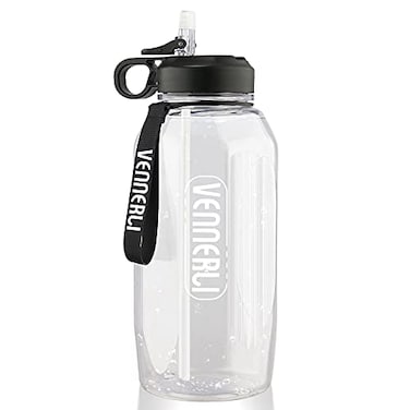 VENNERLI Large Water Bottle with Straw Portable Sports Water Bottles with Handle 22L Big Plastic Water Jugs BPAFree Durable Half Gallon Water Bottle with Straw for Adults Hiking Walking Camping