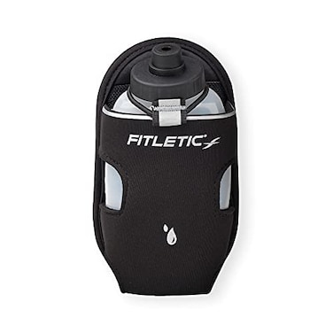 Fitletic 8ounce Sport Water Bottle with Holster Attachable to Belts NoBite Cap Quick Hydration for Daily Running Marathon Triathlon
