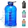 KEVENZ Water Bottle with Time Marker 1 Gallon Water Bottle with Straw Leakproof Water Jug BPA Free Blue