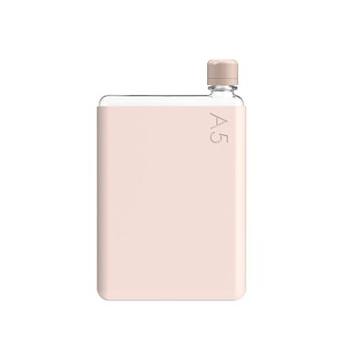 memobottle A5 Pale Coral Bundle 25oz 750ml Bottle silicone sleeve lid Slim Water Bottle for Bags Beside Books Laptops BPA Free Tritan Modern Minimalist
