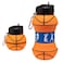 Maccabi Art ClipOn Collapsible BPAFree Silicone Basketball Water Bottle for Kids 18 Oz Size