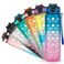 YC Kitchen Motivational Water Bottle with Time Marker 32oz Leakproof BPA Free Sports Water Bottles with Straw Carrying Strap