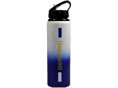 Hy-Pro HyPro Officially Licensed Real Madrid CF Aluminium Bottle 750ml Fade Design Matt Integrated Folding Straw Leakproof Lightweight Great Football Gift Idea