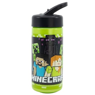 Stor Minecraft Sports Water Bottle with Straw and BuiltIn Handle 410ml