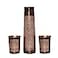 HealthGoodsIn Pure Copper Water Bottle with 2 Tumblers Set Beautiful Floral Pattern Light House Shape For Ayurveda Health Benefits