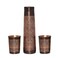 HealthGoodsIn Pure Copper Water Bottle with 2 Tumblers Set Beautiful Floral Pattern Light House Shape For Ayurveda Health Benefits