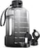 AQUAFIT 128 oz Water Bottle with Time Marker Straw Chug Lid BPA Free 1 Gallon Gym Water Bottle with Handle Big Gallon Jug Midnight Gray 128 Ounces