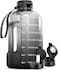 AQUAFIT 128 oz Water Bottle with Time Marker Straw Chug Lid BPA Free 1 Gallon Gym Water Bottle with Handle Big Gallon Jug Midnight Gray 128 Ounces