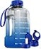AQUAFIT 128 oz Water Bottle with Time Marker Straw Chug Lid BPA Free 1 Gallon Gym Water Bottle with Handle Big Gallon Jug Blue Skies 128 Ounces