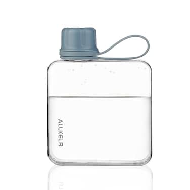 ALLKELR Portable Flat Water BottleBPA Free Reusable Tritan Plastic Travel Water Bottle CupLightweight Leakproof Slim Water Bottle Fits PurseBackpacking Hiking Blue 108 oz