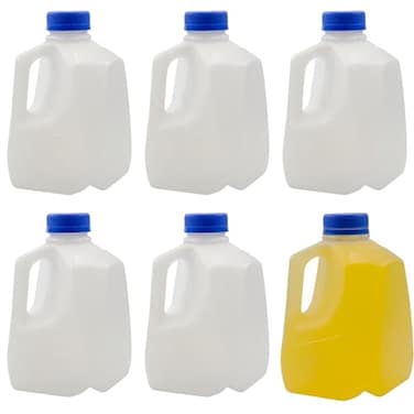 Cornucopia Brands 32oz Plastic Jugs 6Pack 1Quart 32Ounce Bottles wCaps for Juice Water Sports and Protein Drinks and Milk BPAFree