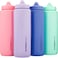 Hydra Cup Sport 4 Pack 32 oz Squeeze Water Bottles Sports Water Bottle Pack with Fast Flow Valve BPAFree Squirt Water Bottles Bright Colors