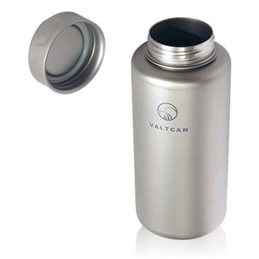 Valtcan Titanium Water Bottle EndurePro 1000ml 34oz 219 Grams Ultralight Pot Wide Mouth Sports Hiking and Camping Trail Heatable on Open Flames for Gym Workout 11 Quart