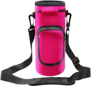 AF-WAN Neoprene Carrier Water Bottle Insulation SleeveWaterproof AntiSlip AntiScratch Pouch with Shoulder Strap fit for Owala Insulated Stainless Steel Water Bottle Rose Red For 40 oz