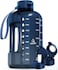 AQUAFIT 64 oz Water Bottle with Time Marker Straw Chug Lid BPA Free Half Gallon Gym Water Bottle with Handle Big Gallon Jug Nebula 64 Ounces
