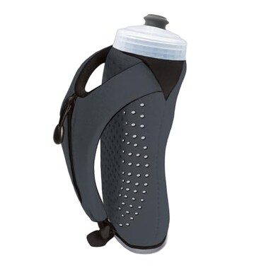 Amphipod Hydraform ErgoLite Handheld Water Bottle BPAFree Minimalist Insulated Hydration for UltraRunning Walking Charcoal 20 oz