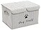 Brabtod Large Dog Toys Storage Box Canvas Storage Basket Bin Organizer with Lid Collapsible Linen Bin Ideal for Organizing Dog Cat Toys and pet StuffPP Boad17 x 12 x 10 Gray Stripe