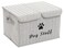 Brabtod Large Dog Toys Storage Box Canvas Storage Basket Bin Organizer with Lid Collapsible Linen Bin Ideal for Organizing Dog Cat Toys and pet StuffPP Boad17 x 12 x 10 Gray Stripe