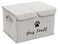 Brabtod Large Dog Toys Storage Box Canvas Storage Basket Bin Organizer with Lid Collapsible Linen Bin Ideal for Organizing Dog Cat Toys and pet StuffPP Boad17 x 12 x 10 Gray Stripe