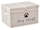 Brabtod Large Dog Toys Storage Box Canvas Storage Basket Bin Organizer with Lid Collapsible Linen Bin Ideal for Organizing Dog Cat Toys and pet StuffPP Boad17 x 12 x 10 Beige