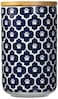Bone Dry Lattice Collection Pet Bowl Canister Treat Canister 4x65 Nautical Blue