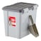 IRIS USA Stackable Dog Food Storage Container with 2 Cup Scoop 4 Secure Latches Fits up to 30 lbs Pet Dry Food Bin Gasket Seal Lid BPA Free Stackable Easy Measure GrayDark Gray