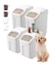 VEVOR Rice Storage Container 35Gal15Lx2 45Gal20Lx2 Large Dog Food Dispenser Bin Kitchen Ingredient Grain Cereal Bin Pet food Containers with Wheels 4 Measuring Cups Airtight Lid 4 Pack