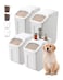 VEVOR Rice Storage Container 35Gal15Lx2 45Gal20Lx2 Large Dog Food Dispenser Bin Kitchen Ingredient Grain Cereal Bin Pet food Containers with Wheels 4 Measuring Cups Airtight Lid 4 Pack