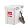 IRIS USA Stackable Dog Food Storage Container with 2 Cup Scoop 4 Secure Latches Fits up to 30 lbs Pet Dry Food Bin Gasket Seal Lid BPA Free Stackable Easy Measure White