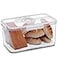 Gifhomfix Bread Box Bread Boxes for Kitchen Counter Airtight Time Recording Bread Storage Container with Lid Bread Keeper for Homemade Bread Toast Bagel Donut and Cookies White