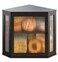 Vriccc Corner Bread Box Bamboo Bread Box for Kitchen Countertop 2 Tier Wooden Bread Storage Black