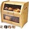 Apace Living Arise Stylish Bamboo Bread Box for Kitchen Countertop Extra Large 2Shelf Wooden Bread Storage Container with Clear Windows and Air Vents Keep Bread Bagels and Rolls Fresh Self Assembly