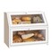 BMOSU Farmhouse Bread Box for Kitchen Countertop Bread box Double Layer Bamboo Wooden Extra Large Capacity Bin Kitchen Food Storage ContainerWhite