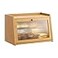 GHWIE Large Bread Box Easy Access Cleaning Bamboo Bread Box for Kitchen Countertop with Acrylic Door Natural Medium