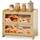 JANSNIMEN Double Layer Bread Box for Kitchen Countertop Large Breadbox Bread Container Storage with Acrylic Door Wooden Farmhouse Bread Holder Bamboo Medim157 L x 95 W x 13 H