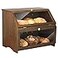 HOMEKOKO Double Layer Large Bread Box for Kitchen Counter Wooden Large Capacity Bread Storage Bin Brown