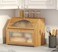 Vriccc Bread Box Bamboo Wood Bread Box for Kitchen Counter Doublelayer Bread Storage Bin Acrylic glass with Diamond Patterns Natural Large