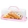 Cheeren Plastic Rectangular Bread Box with Portable Handle Loaf Cake Storage Container Box for Storing Banana BreadPumpkin Bread RectangularPink
