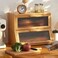 GHWIE Double Layer Bamboo Bread Box for Kitchen CounterLarge Capacity Bread Storage BinBread Container with Acrylic Wavy Door Panel Natural Medium