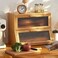 GHWIE Double Layer Bamboo Bread Box for Kitchen CounterLarge Capacity Bread Storage BinBread Container with Acrylic Wavy Door Panel Natural Medium